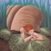 La femme escargot  - Pastel sec