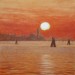 Coucher de soleil sur la lagune - Aquarelle